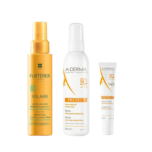 A-Derma Protect Fluido Solar Invisible Spf50+ 40 Ml + Protect Spray Solar Spf50+ 200 Ml + Fluido Solar Protector Kpf 50⁺ 100 Ml