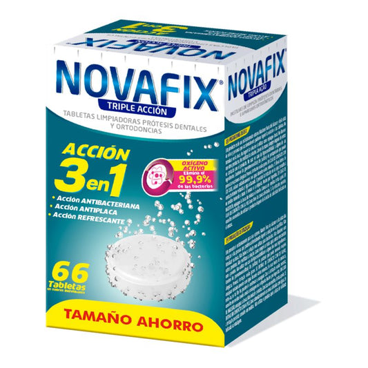 Novafix Tabletas Limpiadoras Triple Acción , 66 unidades