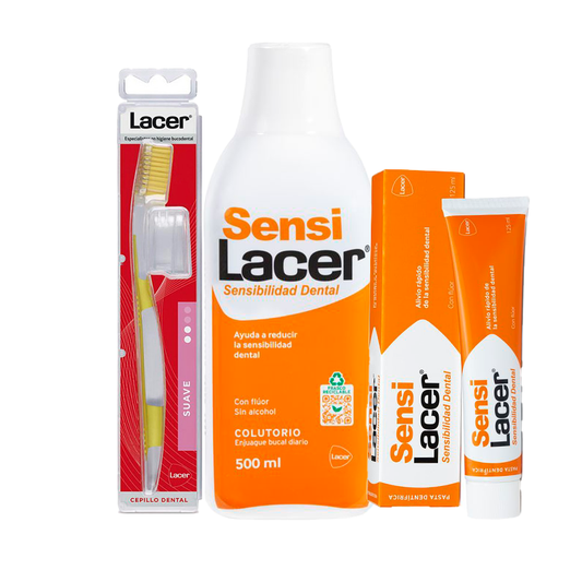 Lacer Pack Sensilacer Dientes sensibles (Colutorio+ pasta de dientes  + cepillo de dientes)