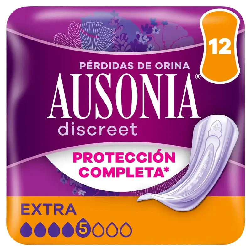 Ausonia Discreet Compresas para Pérdidas de Orina Extra, 12 Unidades