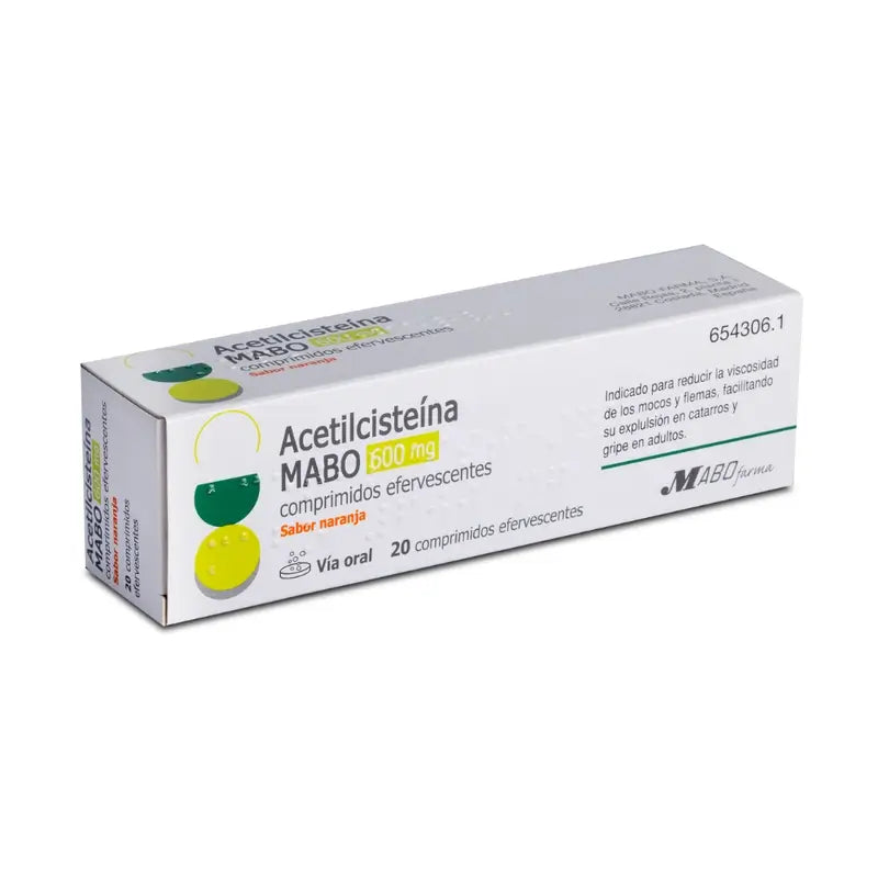 Acetilcisteina Mabo 600 mg Sabor Naranja, 20 comprimidos Efervescentes