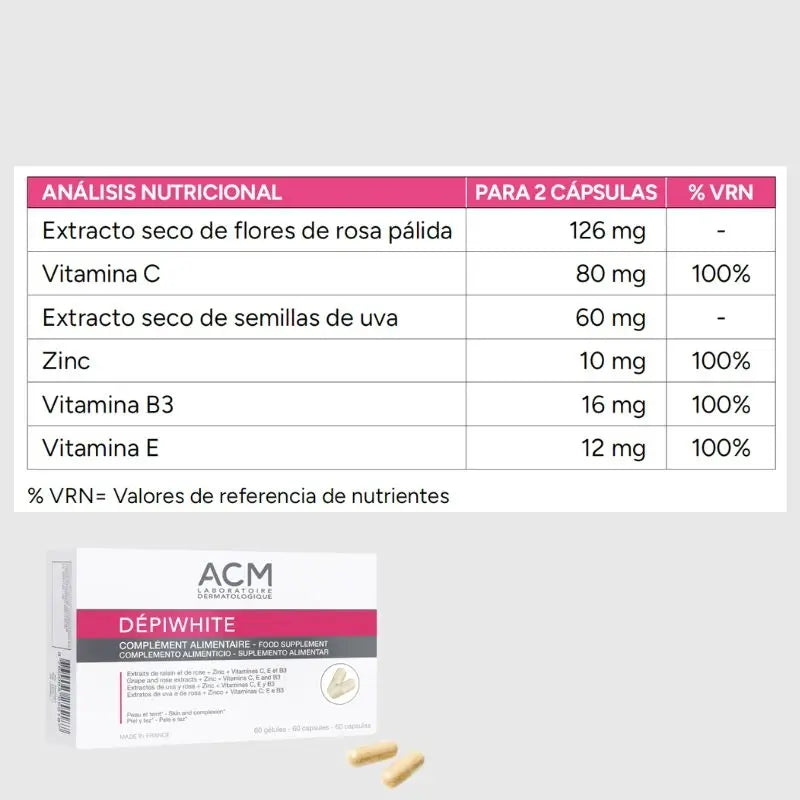 Acm Laboratoires Dépiwhite Complemento Alimenticio , 60 cápsulas