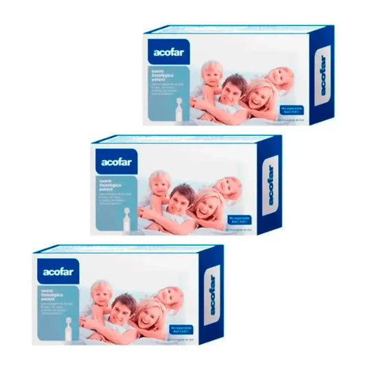 Acofar Suero Fisiológico Nasal y Oftálmico, Pack 3 x (30 Monodosis x 5 ml)