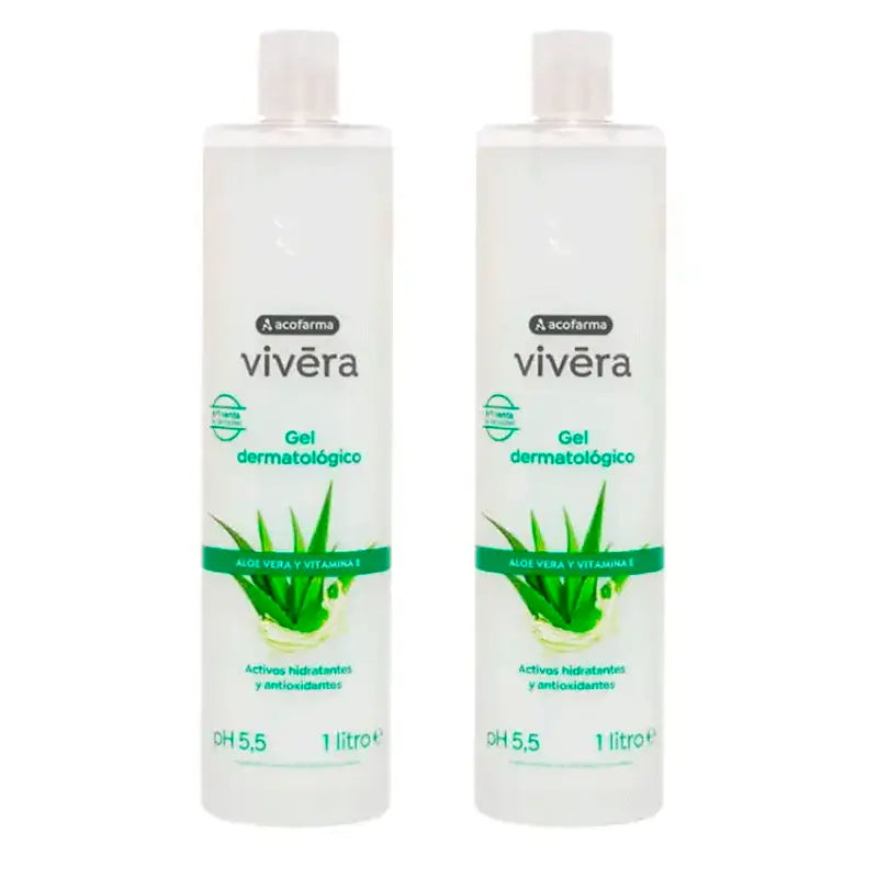 Acofar Vivera Gel Aloe Vera Vitamina E, Pack 2 x 1 Litro