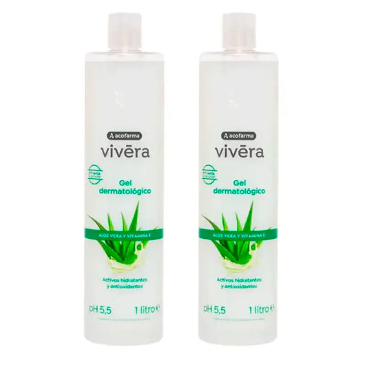 Acofar Vivera Gel Aloe Vera Vitamina E, Pack 2 x 1 Litro