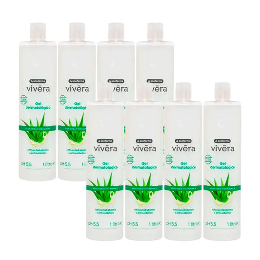 Acofar Vivera Gel Aloe Vera Vitamina E, Pack 8 x 1 Litro