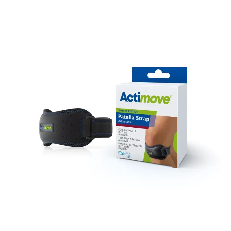 Actimove Cincha Patelar Ajustable, Color Negro, Talla Universal