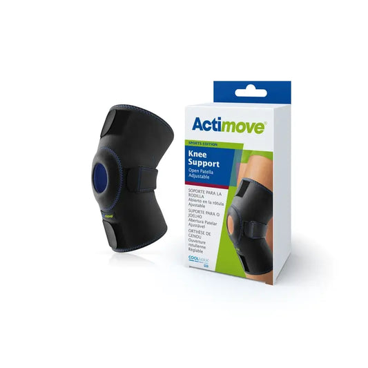 Actimove  Soporte Para La Rodilla Con Rótula Abierta, Color Negro, Talla Universal