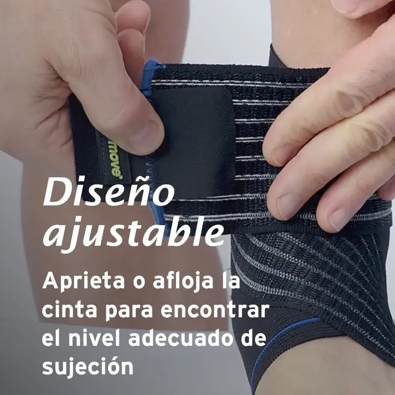 Actimove Tobillera Elástica Con Cincha Estabilizadora Ajustable, Color Negro, Talla  M
