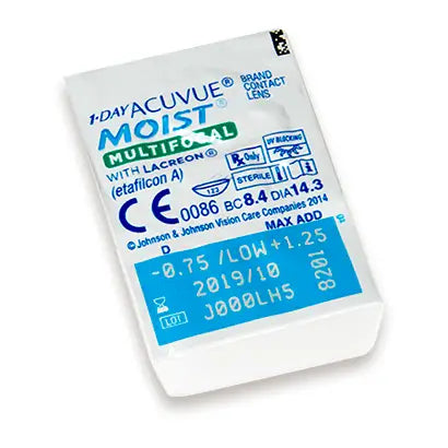 Acuvue 1 Day Moist Lentillas Multifocales Diarias , 30 unidades - +3.25, 8.4, Alta, 14.30