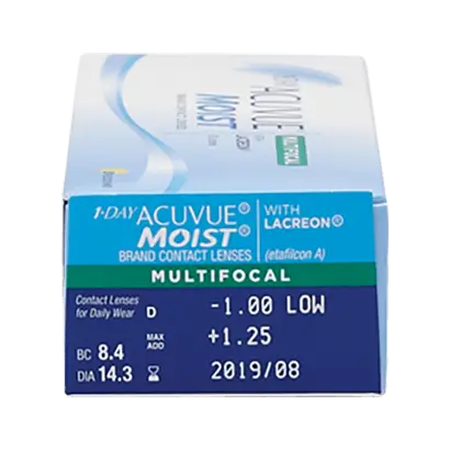 Acuvue 1 Day Moist Lentillas Multifocales Diarias , 30 unidades - -4.50, 8.4, Media, 14.30