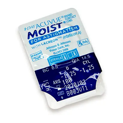 Acuvue 1 Day Moist  Lentillas Tóricas Diarias , 30 unidades - -1.50, -0.75, 50, 8.5, 14.50