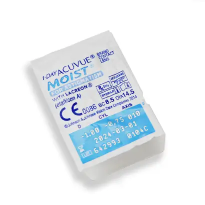 Acuvue 1 Day Moist  Lentillas Tóricas Diarias , 90 unidades - -0.75, -1.25, 30, 8.5, 14.50