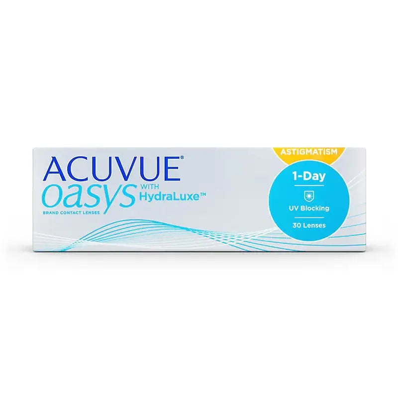 Acuvue Oasys 1 Day With Hydraluxe Lentillas Tóricas Diarias , 30 unidades - +1.75, -0.75, 70, 8.5, 14.30
