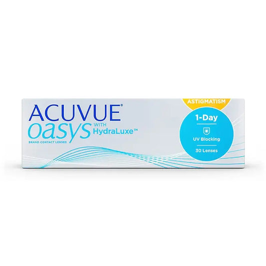Acuvue Oasys 1 Day With Hydraluxe Lentillas Tóricas Diarias , 30 unidades - +0.00, -2.25, 10, 8.5, 14.30