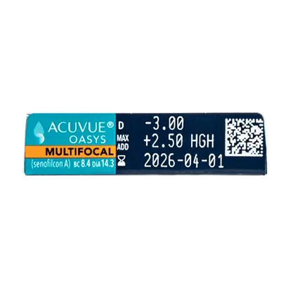 Acuvue Oasys Lentillas Multifocales Quincenales , 6 unidades - -4.00, 8.4, Baja, 14.30