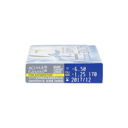 Acuvue Oasys Lentillas Tóricas Quincenales , 6 unidades - +2.00, -1.25, 170, 8.6, 14.50