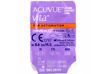 Acuvue Vita Lentillas Tóricas Mensuales , 6 unidades - +1.50, -1.25, 70, 8.6, 14.50