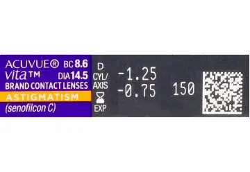 Acuvue Vita Lentillas Tóricas Mensuales , 6 unidades