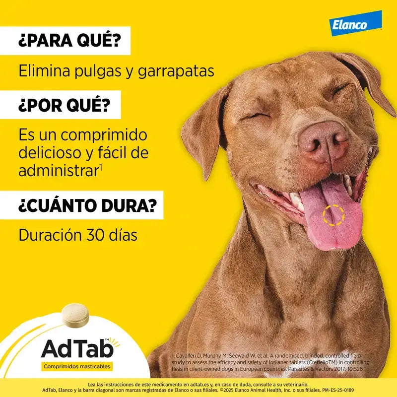 AdTab 112Mg Comp. Masticables Perros 2,5-5,5Kg, 3Cpd