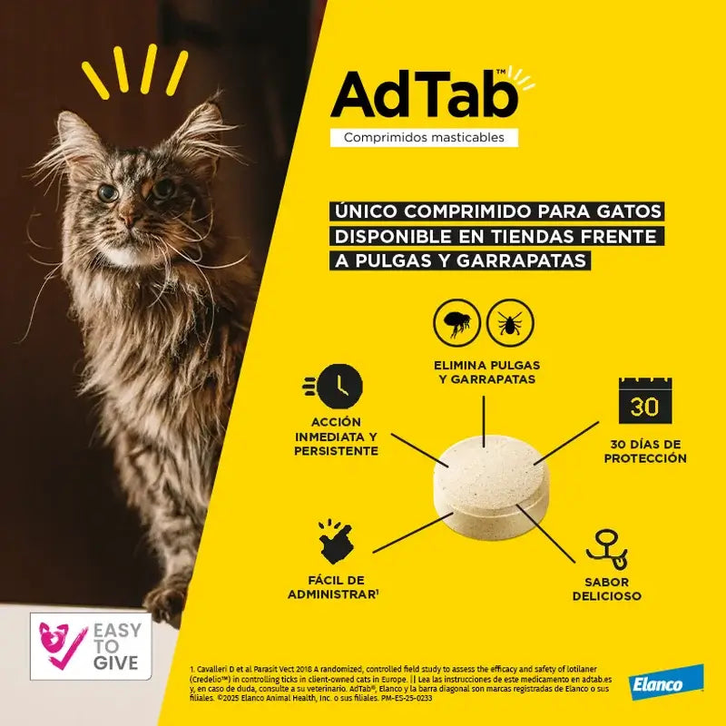AdTab 12Mg Comp. Masticables Gatos 0,5-2Kg, 1Cpd