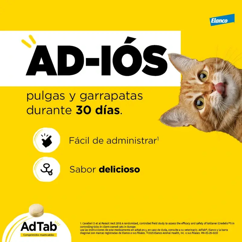 AdTab 12Mg Comp. Masticables Gatos 0,5-2Kg, 3Cpd