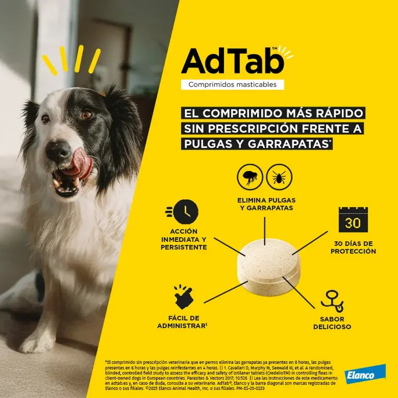 AdTab 225Mg Comp. Masticables Perros 5,5-11Kg, 1Cpd