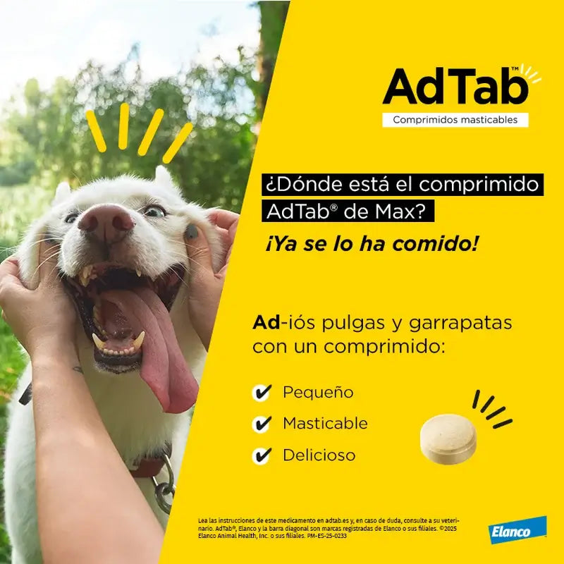 Adtab 225Mg Comprimidos Masticables Perros 5,5-11Kg, 2 Comprimidos