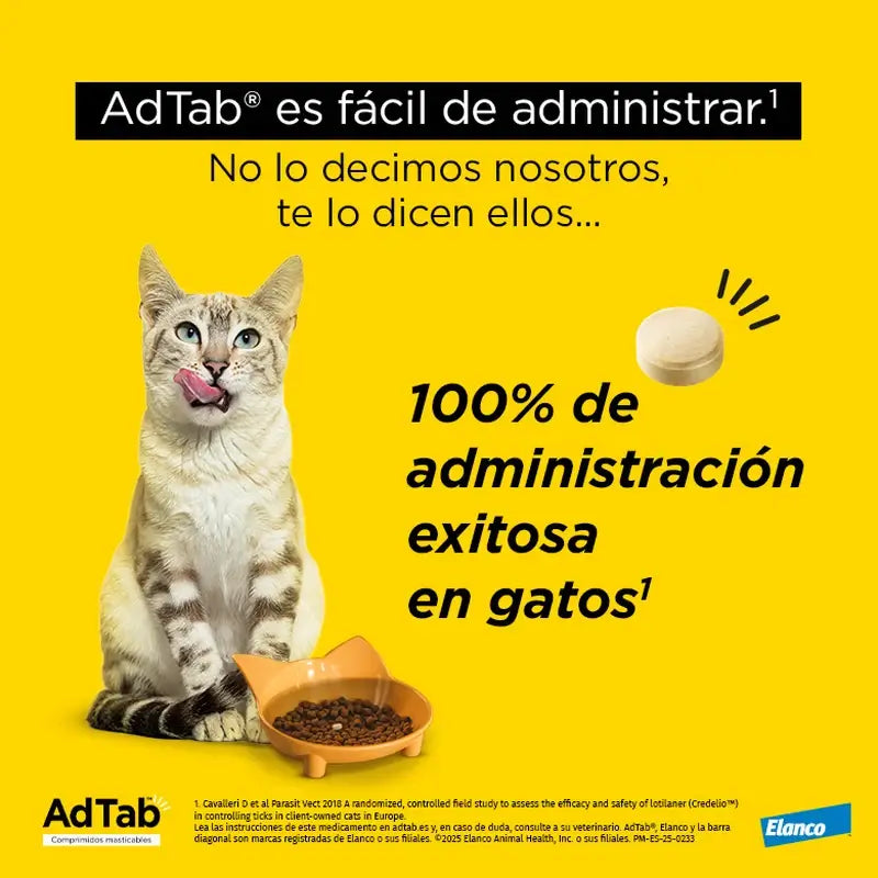 AdTab 48Mg Comp. Masticables Gatos 2-8Kg, 3Cpd