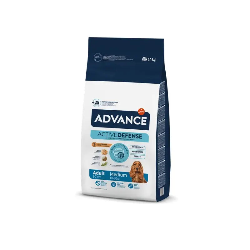 Advance Canine Adult Medium Pollo Arroz 14Kg, pienso para perros