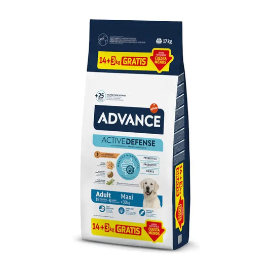 Advance Adult Maxi pienso para perros grandes con pollo, 14+3 kg
