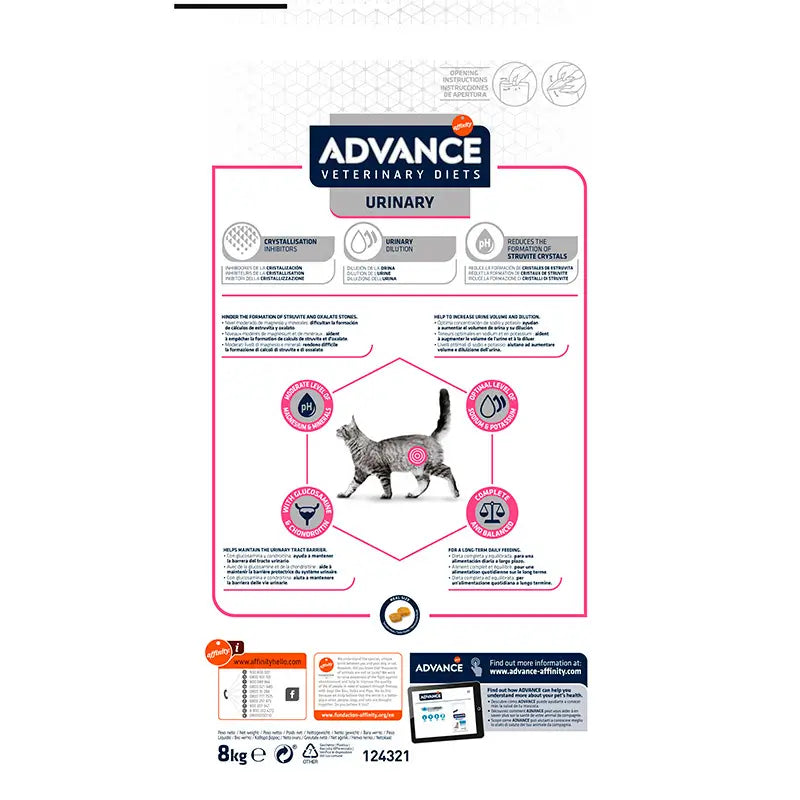 Advance Vet Feline Adult Urinary 8Kg, pienso para gatos