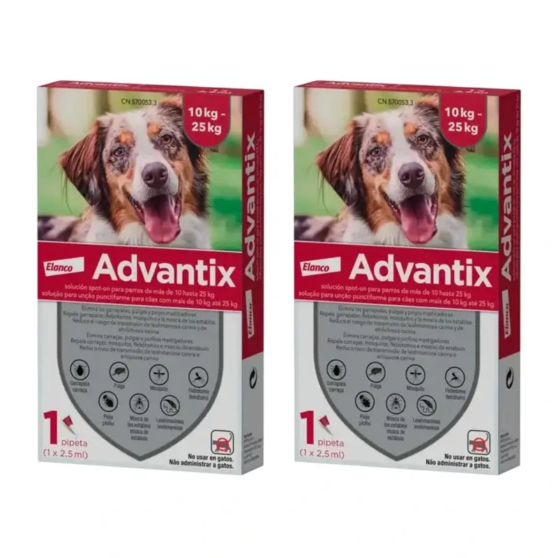 Advantix Mono Pipeta, 2,5 Ml 10-25Kg, 2 Unidades