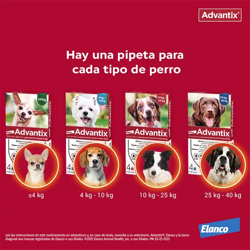 Advantix Mono Pipeta, 4,0 Ml +25Kg, 2 Unidades