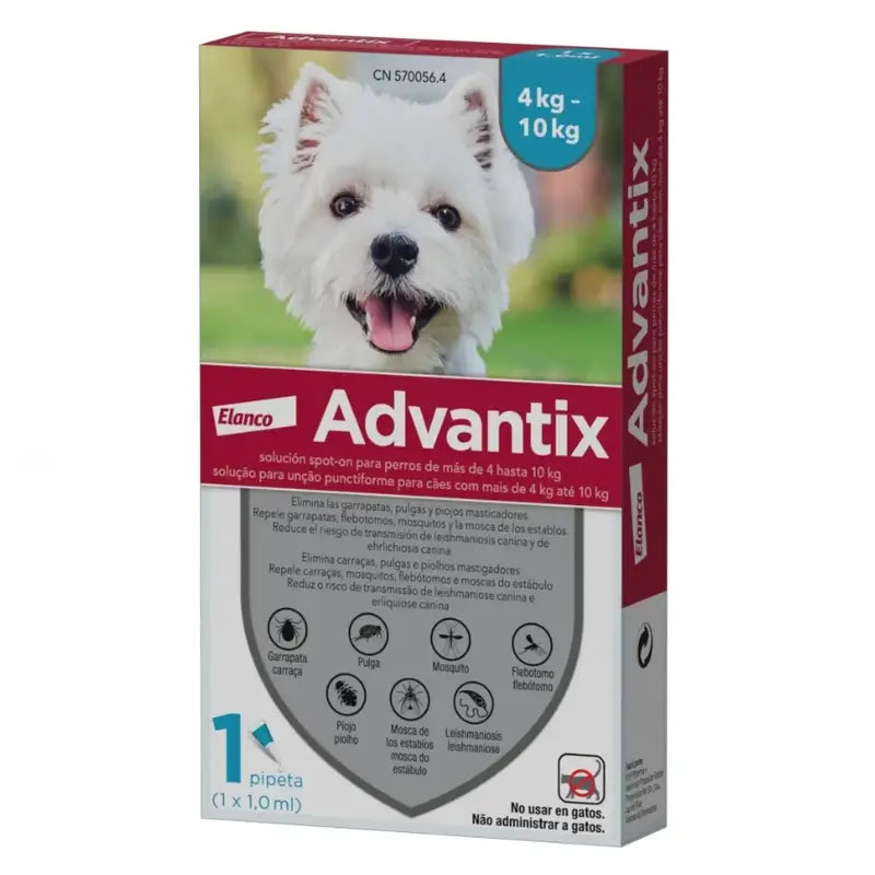 Advantix Pipeta Desparasitante Perros 4-10Kg, 1Ml