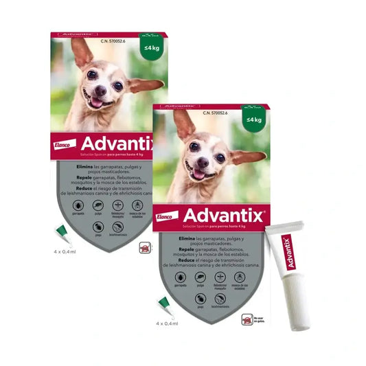 Advantix Pipetas Antiparasitarias Para Perros Hasta 4 Kg, 8 Unidades X 0.4 Ml