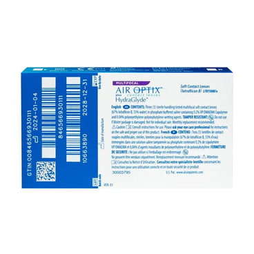 Air Optix Plus HydraGlyde Lentillas Multifocales Mensuales , 3 unidades
