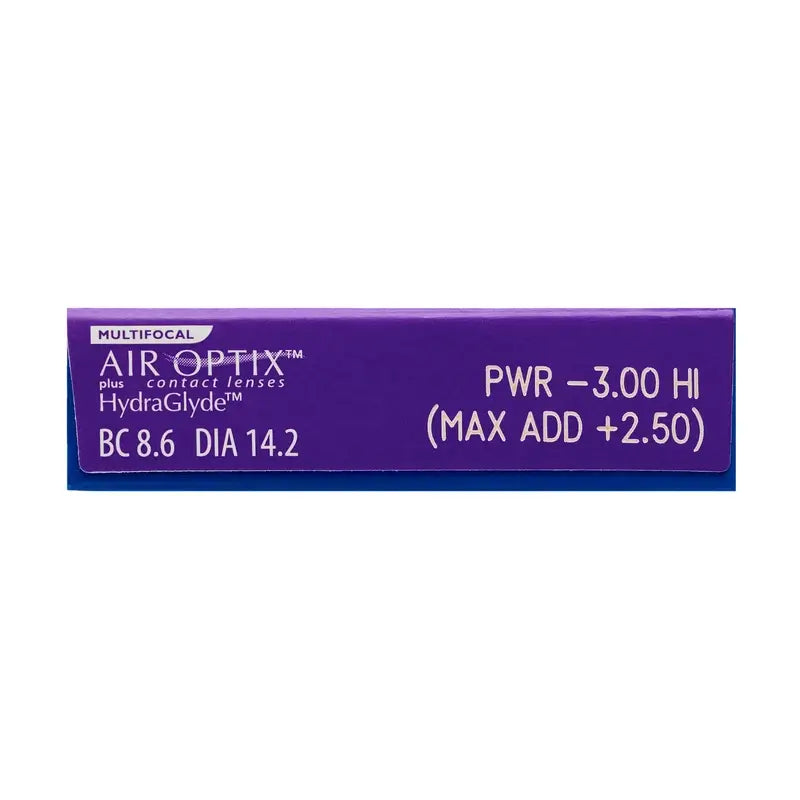 Air Optix Plus HydraGlyde Lentillas Multifocales Mensuales , 3 unidades - +0.25, 8.6, Media, 14.2