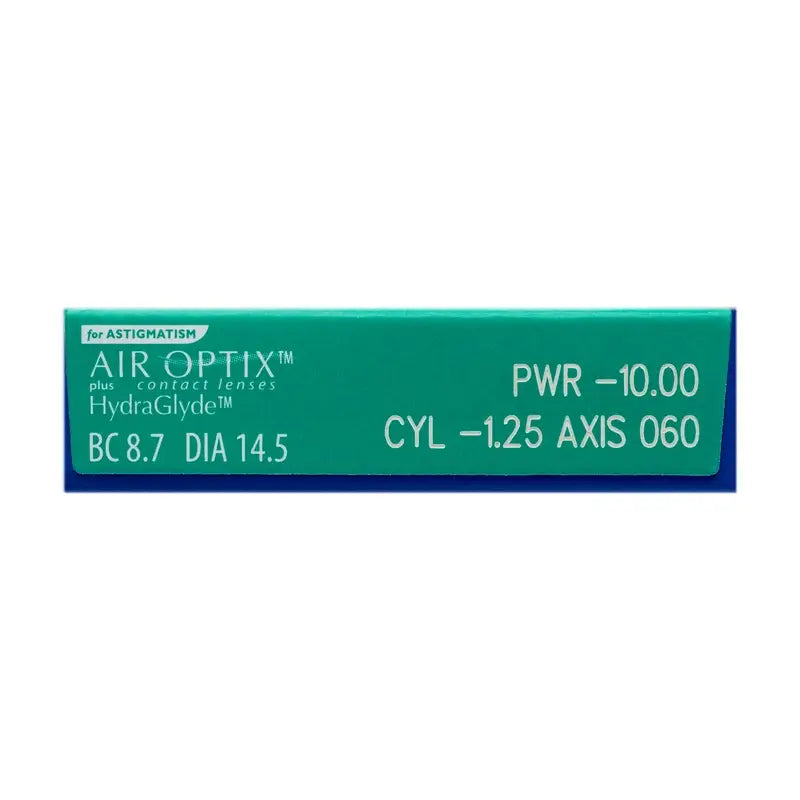 Air Optix Plus HydraGlyde Lentillas Tóricas Mensuales , 6 unidades - -6.00, -2.25, 100, 8.7, 14.50