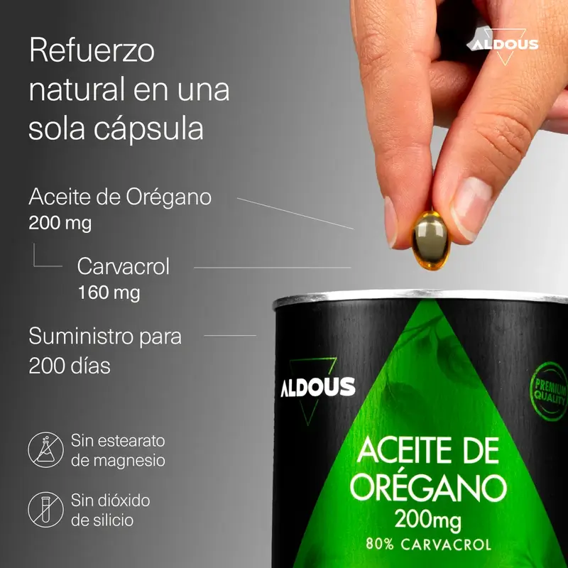 Aldous Bio Aceite De Orégano, 200 perlas