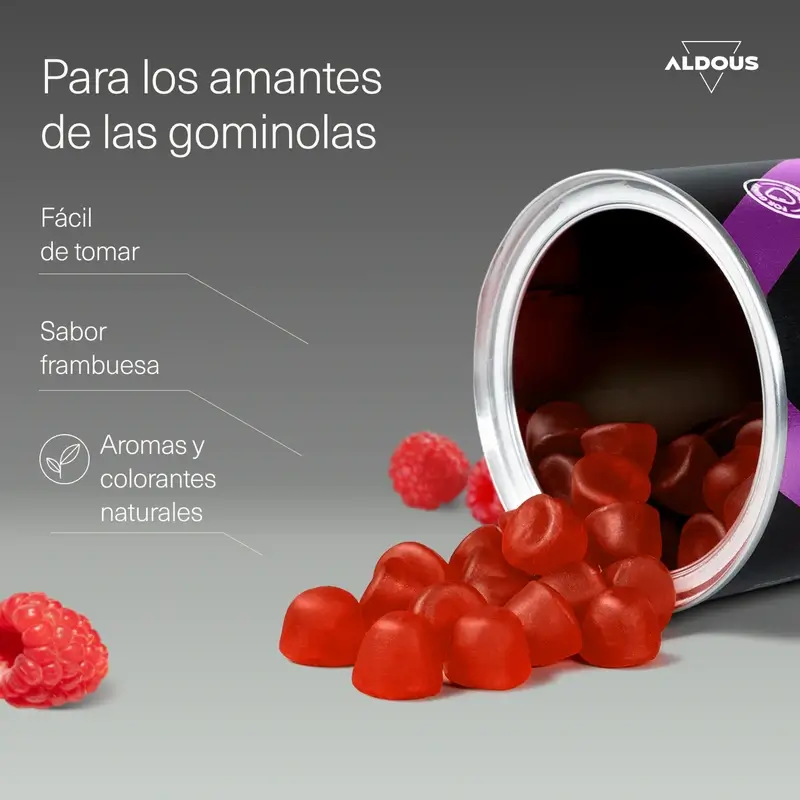 Aldous Bio Colágeno Hidrolizado Con Ácido Hialurónico, Coenzima Q10, Zinc Y Vitaminas, 120 gominolas