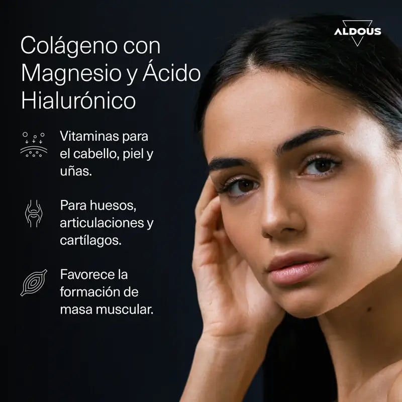 Aldous Bio Colágeno Hidrolizado Con Ácido Hialurónico, Coenzima Q10, Zinc Y Vitaminas, 120 gominolas