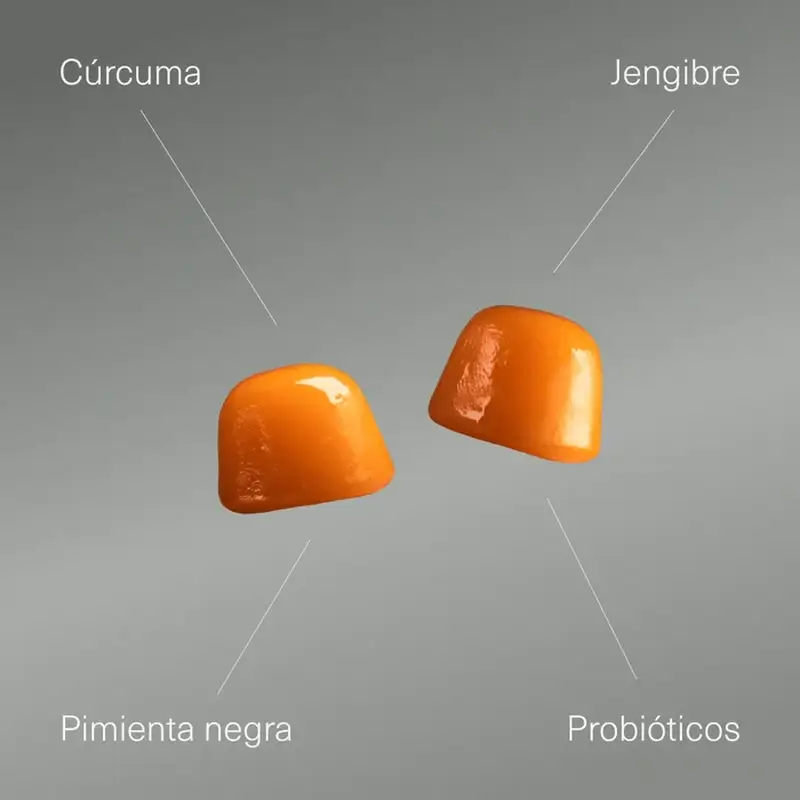 Aldous Bio Cúrcuma Con Jengibre Y Pimienta Negra + Probióticos, 120 gominolas