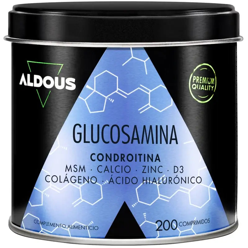 Aldous Bio Glucosamina, Condroitina, Msm, Colágeno, Ácido Hialurónico, Zinc, Calcio Y Vitamina D3 , 200 comprimidos
