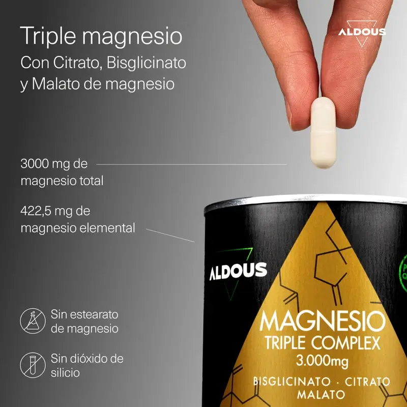 Aldous Bio Magnesio Complex Triple 3000Mg, 200 cápsulas