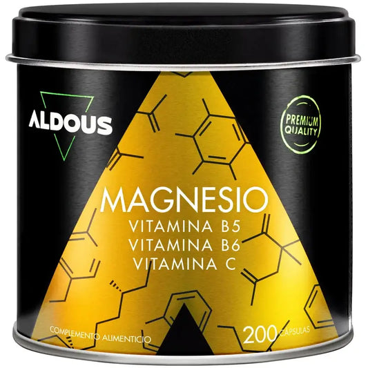 Aldous Labs Complemento Alimenticio Magnesio Con Vitamina C, B5 Y B6 , 200 capsulas
