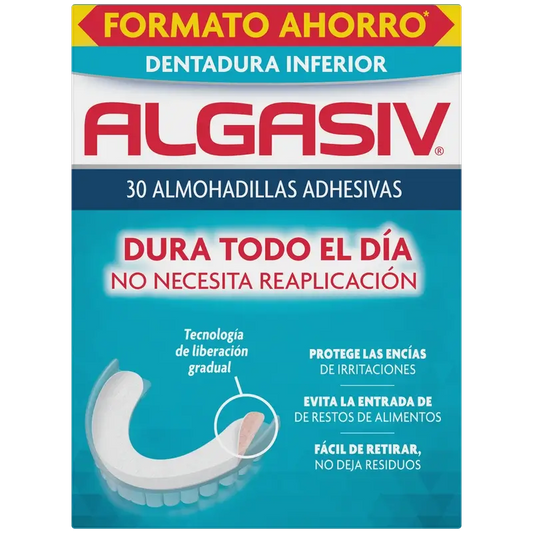 Algasiv Almohadillas Adhesivas Protesis Inferior 30 Unidades