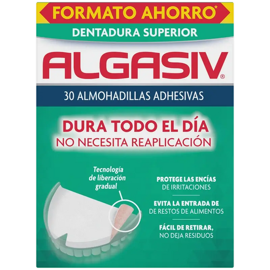Algasiv Almohadillas Adhesivas Protesis Superior 30 unidades