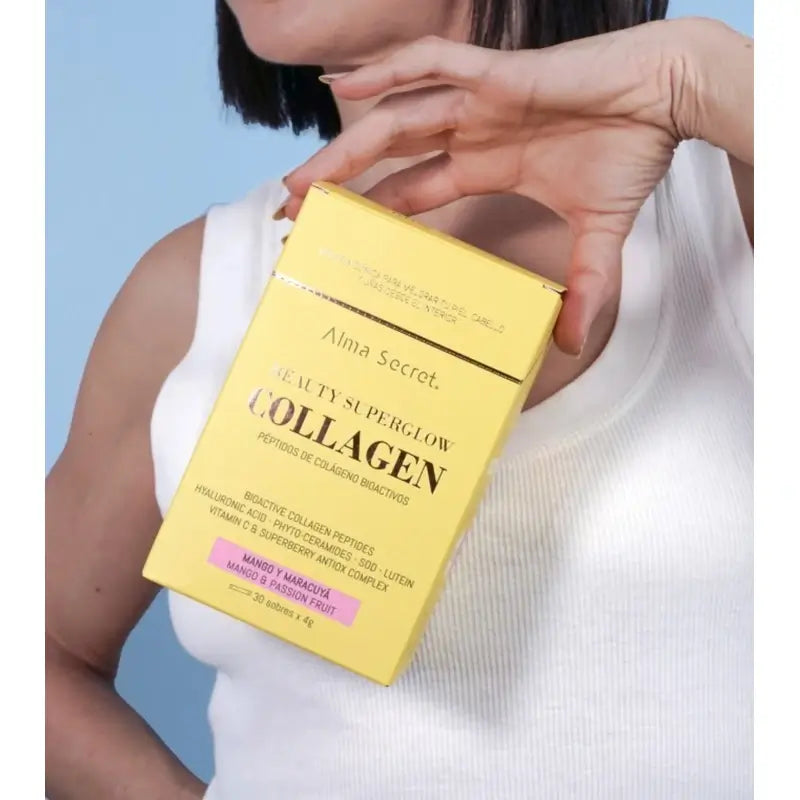 Alma Secret Beauty Superglow Collagen Sabor Mango Y Maracuyá , 30x4 gr