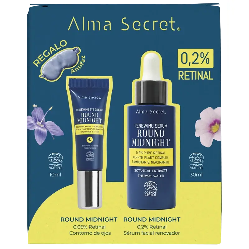 Alma Secret Pack Sérum Retinal 0,2%, 30 Ml + Contorno Ojos Retinal 10 Ml + Antifaz